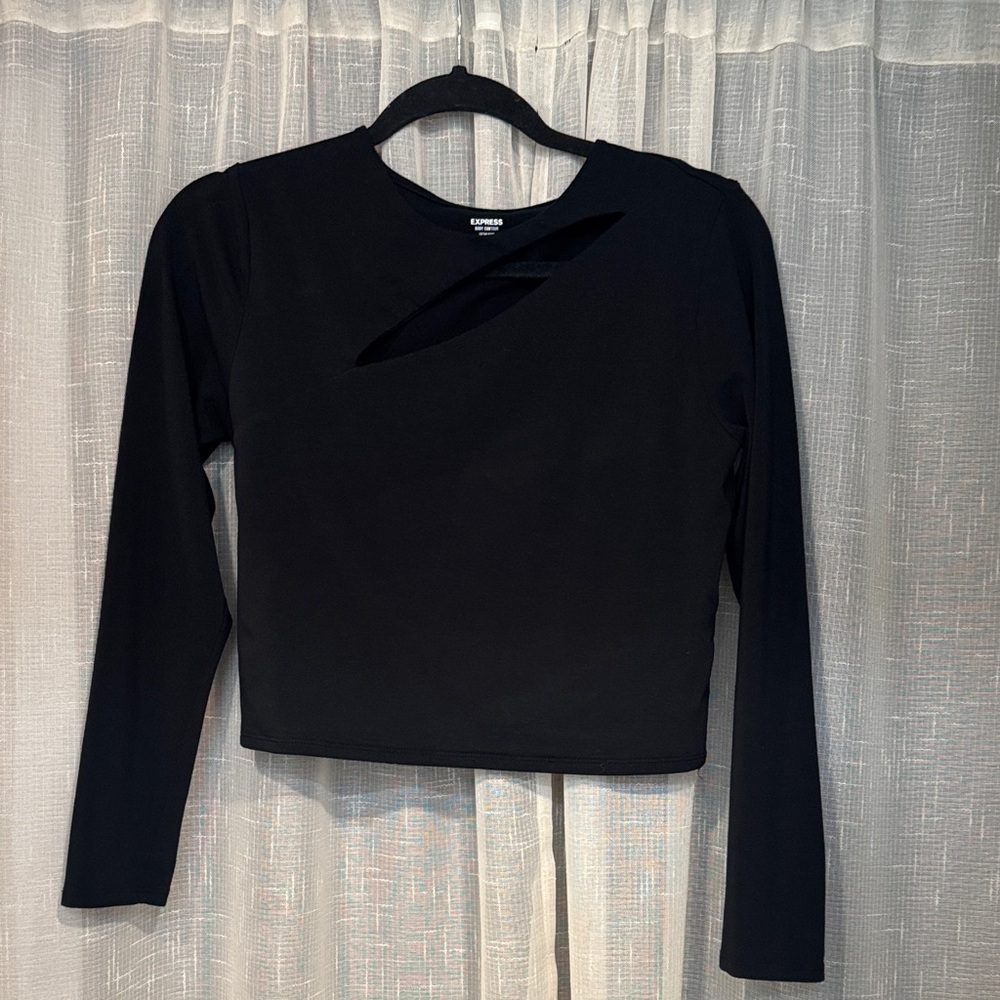 Express Black Cutout Long Sleeve top. Size M